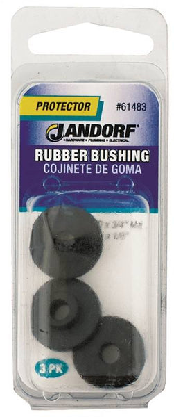 Jandorf 61483 Conduit Bushing, 7/32 in Dia Cable, Rubber, Black, 3/16 in Thick Panel