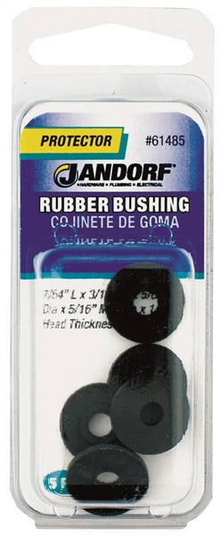 Jandorf 61485 Conduit Bushing, 3/16 in Dia Cable, Rubber, Black, 1/16 in Thick Panel