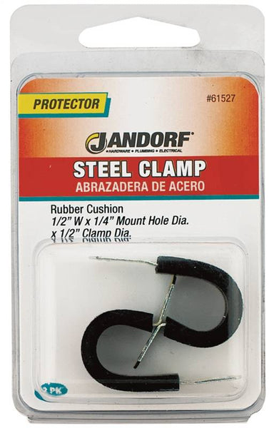 Jandorf 61527 Cushion Clamp, Rubber/Steel, Black