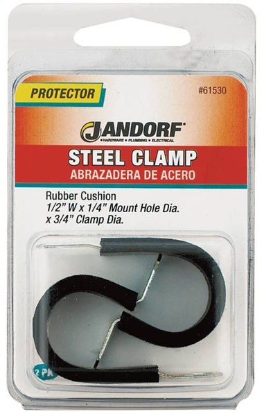 Jandorf 61530 Cushion Clamp, Rubber/Steel, Black