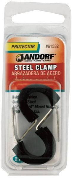 Jandorf 61532 Cushion Clamp, Rubber/Stainless Steel, Black