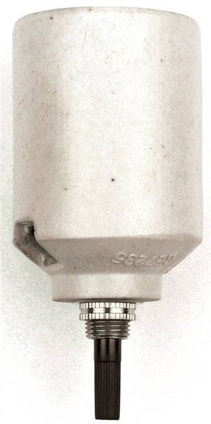 Jandorf 60578 Bottom Turn Knob Lamp Socket, 250 V, 250 W, Porcelain Housing Material, White