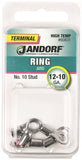 Jandorf 60831 Ring Terminal, 12 to 10 AWG Wire, #10 Stud