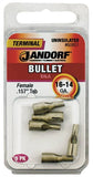 Jandorf 60851 Bullet Terminal, 600 V, 16 to 14 AWG Wire, Copper Contact