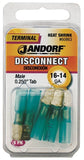 Jandorf 60863 Disconnect Terminal, 16 to 14 AWG Wire, Copper Contact, Blue