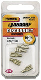 Jandorf 60870 Disconnect Terminal, 16 to 14 AWG Wire, Copper Contact