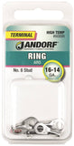 Jandorf 60898 Ring Terminal, 16 to 14 AWG Wire, #8 Stud