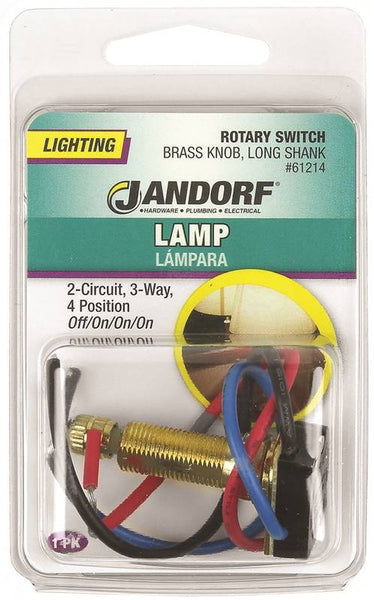 Jandorf 61214 Double Circuit Rotary Switch, 3 A, 125 V, Brass