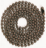 Jandorf 60352 Beaded Chain with Connector, 3 ft L, Rustic Bronze