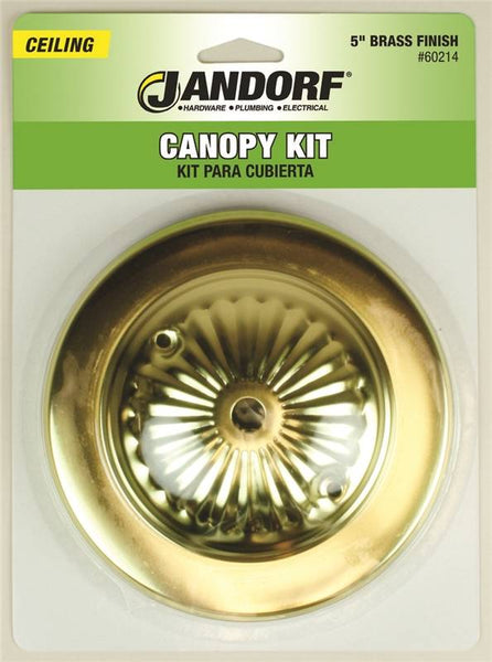 Jandorf 60214 Canopy Kit, Ceiling, Traditional, Brass, For: Outlet Box and Hang Ceiling Fixture