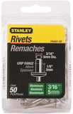 STANLEY PAA62-5B Pop Rivet, Reusable, 1-1/2 in L, Aluminum