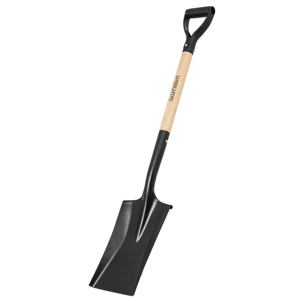 Landscapers Select 34449 Garden Spade Shovel, Steel Blade, Wood Handle, D-Shaped Handle, 28 in L Handle