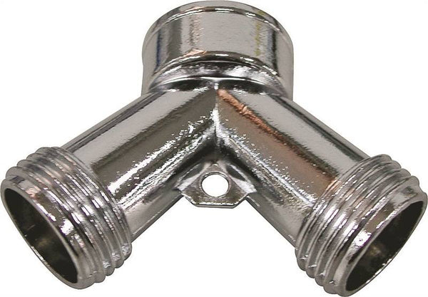 Landscapers Select PMB-064 Y-Connector, 3/4 in - 11.5 in, Metal, Chrome, Brass, For: Garden Hose