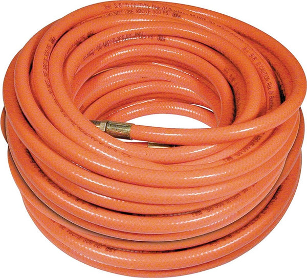 Amflo 576-100A-5 Air Hose, 3/8 in OD, 100 ft L, MNPT, 300 psi Pressure, PVC, Orange