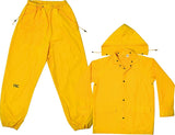 CLC R102M Rain Suit, M, 170T Polyester, Yellow, Detachable Collar