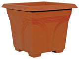 Southern Patio DP1510TC Sturdy Deck Planter, 14.88 in W, 14.88 in D, Square, Plastic, Terracotta