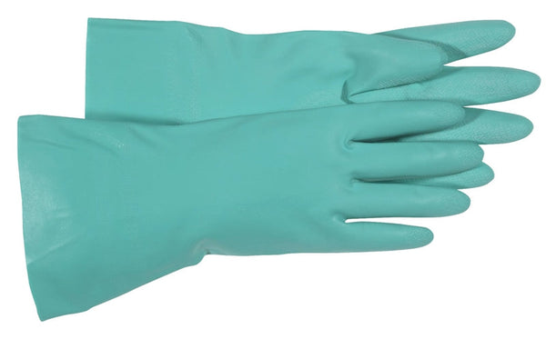 Glove Nitrile Flock Lned Green