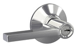 Schlage F Series F51AVLAT625 Entry Door Lock, 1 Grade, Keyed Key, Metal, Bright Chrome, Lever Handle, C Keyway