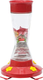 Perky-Pet 210PB Bird Feeder, Pinch Waist, 16 oz, 4-Port/Perch, Hardened Glass/Plastic, Red, 7.1 in H