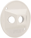 HUBBELL 5197-1 Lampholder Cluster Cover, 4-1/8 in Dia, 1.094 in L, 4-1/8 in W, Round, Metal, White, Powder-Coated