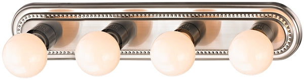 Boston Harbor 918-4-BN Vanity Bar Fixture, 100 W, 4-Lamp, G Lamp, Steel Fixture, Brushed Nickel Fixture