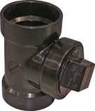 CANPLAS 102114ABC Test Pipe Tee, 1-1/2 in, Hub x FIP, ABS, Black
