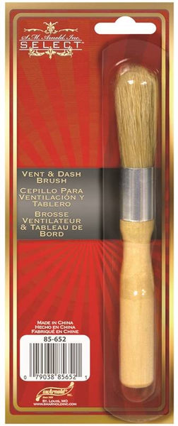 SM ARNOLD SELECT 85-652 Vent and Dash Brush, 1.87 in L Trim, 6 in OAL, Natural Boar Trim