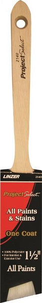 Linzer WC 2140-1.5 Paint Brush, 1-1/2 in W, 2-1/2 in L Bristle, Polyester Bristle, Sash Handle