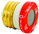 Bussmann TL-20 Plug Fuse, 20 A, 125 V, 10 kA Interrupt, Plastic Body, Low Voltage, Time Delay Fuse