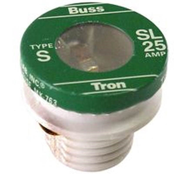 Bussmann SL-25 Plug Fuse, 25 A, 125 V, 10 kA Interrupt, Time Delay Fuse