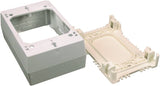 Wiremold NM NM2 Outlet Box, 1 -Gang, 0 -Knockout, Plastic, Ivory, Wall Mounting