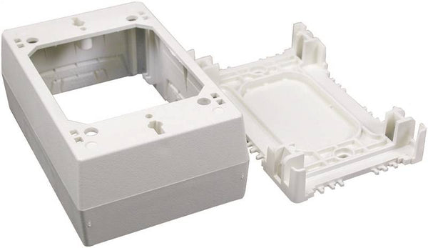 Wiremold NM NM35 Outlet Box, 0 -Knockout, Plastic, Ivory, Wall Mounting