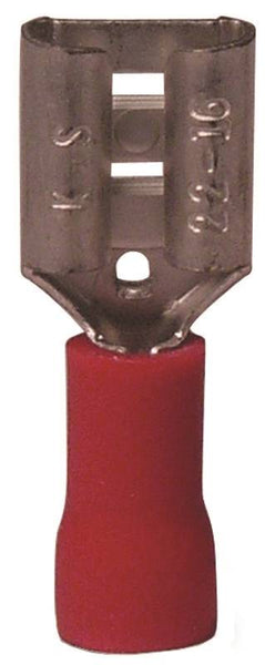 GB 20-141F Disconnect Terminal, 600 V, 22 to 16 AWG Wire, 1/4 in Stud, Vinyl Insulation, Red