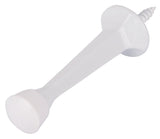 Prosource CL-208P-WH-PS Heavy-Duty Rigid Door Stop, 1 in Dia Base, 3 in Projection, Die-Cast Zinc & Plastic, White