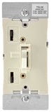 Leviton R08-TSL06-1KT Slide Dimmer, 120 V, 600 W, CFL, Halogen, Incandescent, LED Lamp, 3-Way, Light Almond