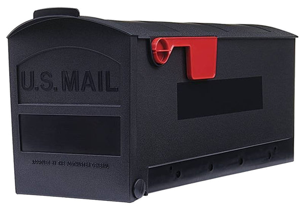 Gibraltar Mailboxes Patriot Series GMB505B01 Rural Mailbox, 1000 cu-in Capacity, Plastic, 8.4 in W, 20-1/2 in D, Black