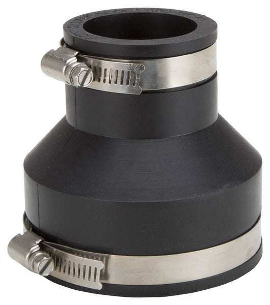 ProSource Coupling, 3 x 1-1/2 in, PVC, Black