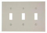 Leviton 000-78011-000 Wallplate, 4-1/2 in L, 2-3/4 in W, 3 -Gang, Thermoset, Light Almond, Smooth