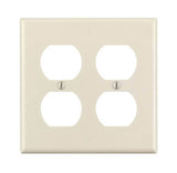 Leviton 78016 Receptacle Wallplate, 4-1/2 in L, 4-9/16 in W, 2 -Gang, Thermoset, Light Almond, Smooth