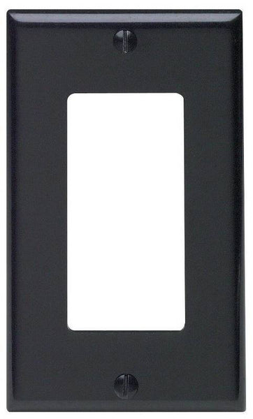 Decora 80401-E Wallplate, 4-1/2 in L, 2-3/4 in W, 1 -Gang, Thermoset Plastic, Black, Smooth