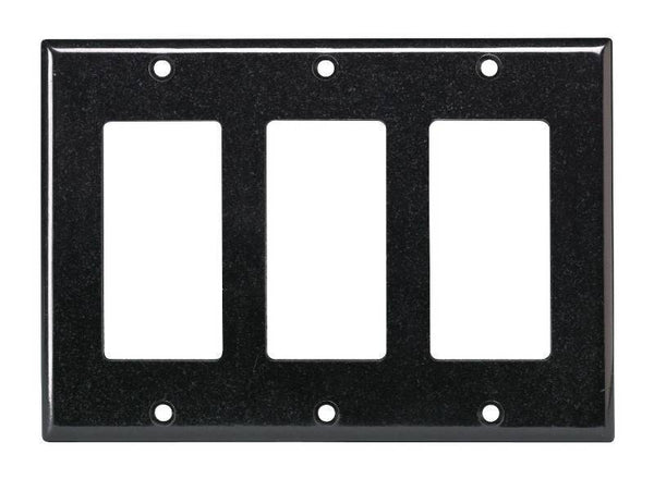 Decora 80411-E Wallplate, 4-1/2 in L, 6-3/8 in W, 3 -Gang, Plastic, Black