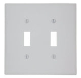 Leviton 80509-W Wallplate, 4-7/8 in L, 4.94 in W, 2 -Gang, Plastic, White