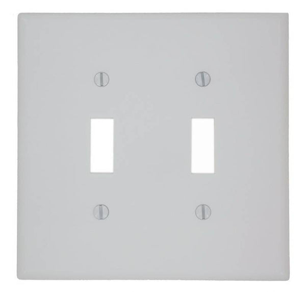 Leviton 80509-W Wallplate, 4-7/8 in L, 4.94 in W, 2 -Gang, Plastic, White