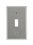 Leviton 003-84001-000 Wallplate, 4-1/2 in L, 2-3/4 in W, 1 -Gang, 430 Stainless Steel, Stainless Steel, Satin