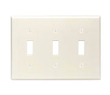 Leviton 001-86011-000 Wallplate, 4-1/2 in L, 2-3/4 in W, 3 -Gang, Thermoset, Ivory, Smooth