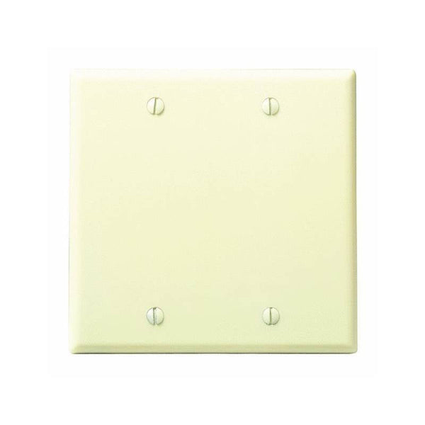 Leviton 001-86025-000 Wallplate, 4-1/2 in L, 4.56 in W, 0.22 in Thick, 2 -Gang, Thermoset Plastic, Ivory, Smooth