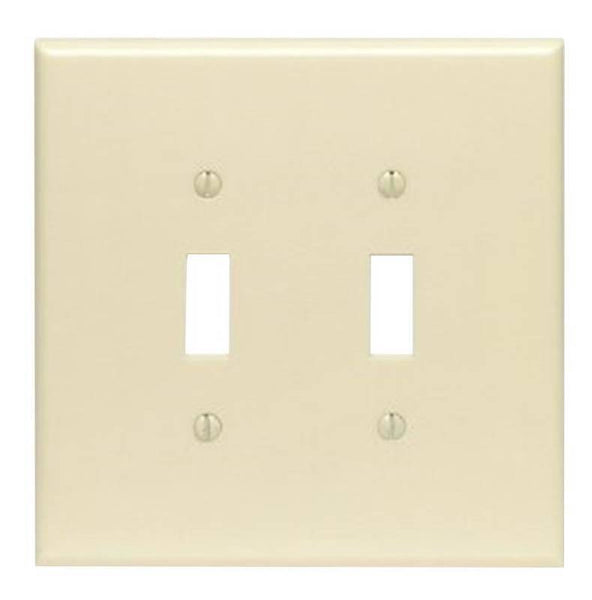 Leviton 86109 Wallplate, 5-1/4 in L, 5.31 in W, 2 -Gang, Plastic, Ivory