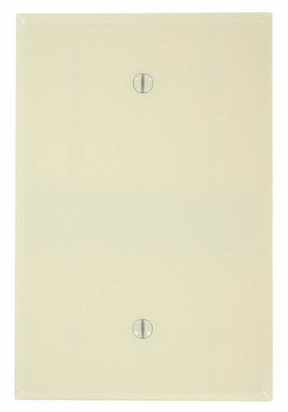 Leviton 86114 Blank Wallplate, 3-1/2 in L, 5-1/4 in W, 1/4 in Thick, 1 -Gang, Thermoset Plastic, Ivory, Smooth