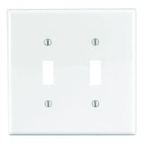 Leviton PJ2-W Wallplate, 4-7/8 in L, 4.94 in W, 2 -Gang, Nylon, White