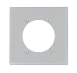 Leviton S701-GY Single Receptacle Wallplate, 4-1/2 in L, 4-9/16 in W, 2 -Gang, Steel, Aluminum, Flush Mounting